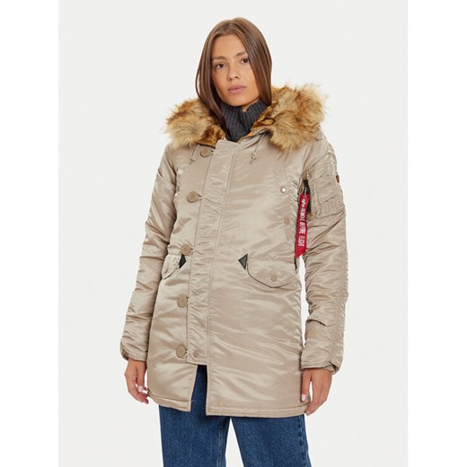 Alpha Industries Parka 113007 Brązowy Regular Fit ze sklepu MODIVO w kategorii Parki damskie - zdjęcie 182618474