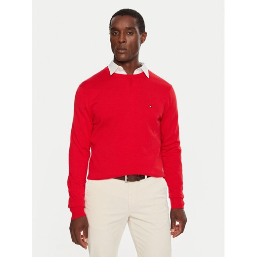 Tommy Hilfiger Sweter MW0MW14748 Czerwony Regular Fit ze sklepu MODIVO w kategorii Swetry męskie - zdjęcie 182618552