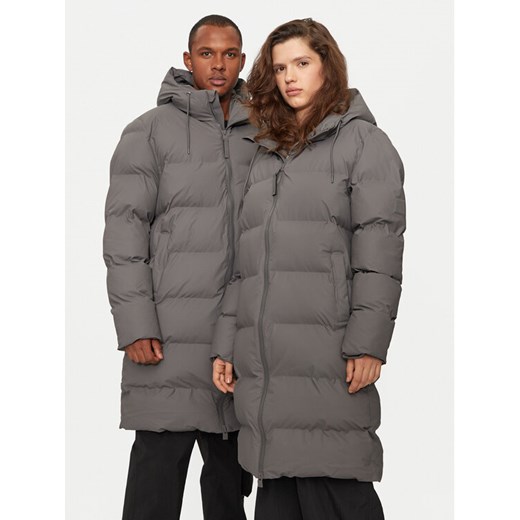 Rains Kurtka zimowa 15130 Szary Regular Fit ze sklepu MODIVO w kategorii Kurtki damskie - zdjęcie 182618653