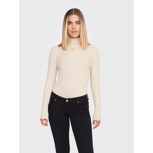 ONLY Golf Karol 15165075 Beżowy Slim Fit ze sklepu MODIVO w kategorii Swetry damskie - zdjęcie 182618811