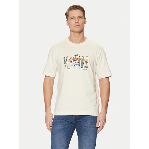 Jack&Jones T-Shirt Machester 12273549 Écru Relaxed Fit ze sklepu MODIVO w kategorii T-shirty męskie - zdjęcie 182618831