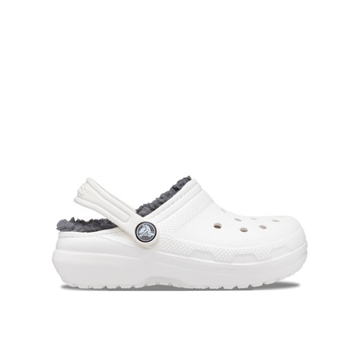 Crocs Klapki Classic Lined Clog Kids 207010 Biały ze sklepu MODIVO w kategorii Klapki dziecięce - zdjęcie 182618874