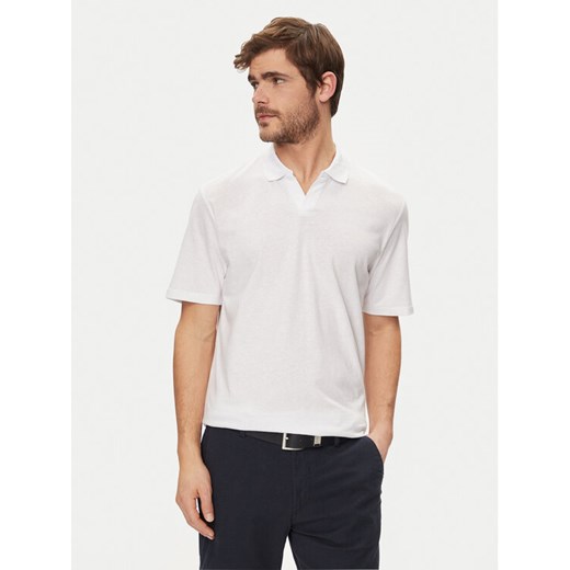 Jack&Jones Polo Summer 12246712 Biały Regular Fit ze sklepu MODIVO w kategorii T-shirty męskie - zdjęcie 182619204