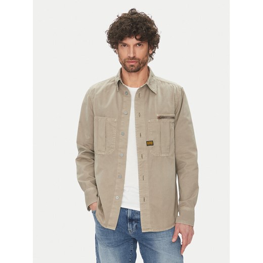 G-Star Raw Koszula D26058 D947 H120 Szary Regular Fit ze sklepu MODIVO w kategorii Koszule męskie - zdjęcie 182619400