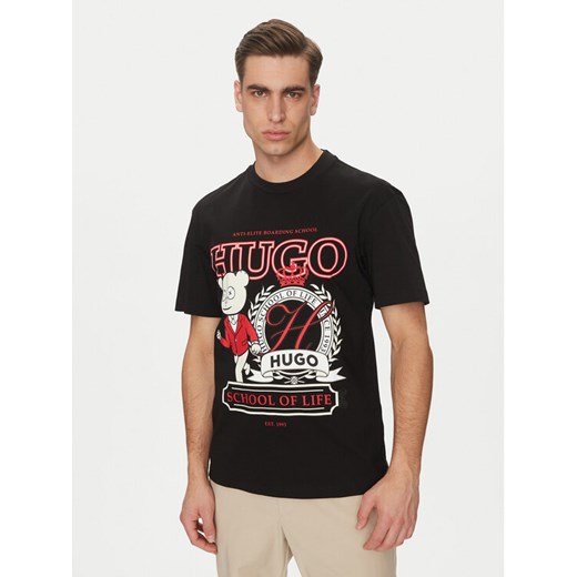 HUGO T-Shirt Daporoni 50538254 Czarny Relaxed Fit ze sklepu MODIVO w kategorii T-shirty męskie - zdjęcie 182619494