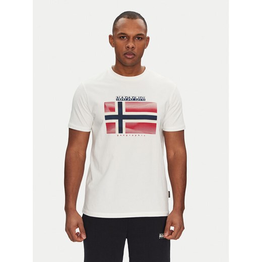 Napapijri T-Shirt S-Lari NP0A4IE52061 Biały Regular Fit ze sklepu MODIVO w kategorii T-shirty męskie - zdjęcie 182619554