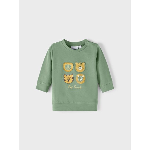 NAME IT Bluza 13215627 Zielony Regular Fit ze sklepu MODIVO w kategorii Bluzy i swetry - zdjęcie 182619673