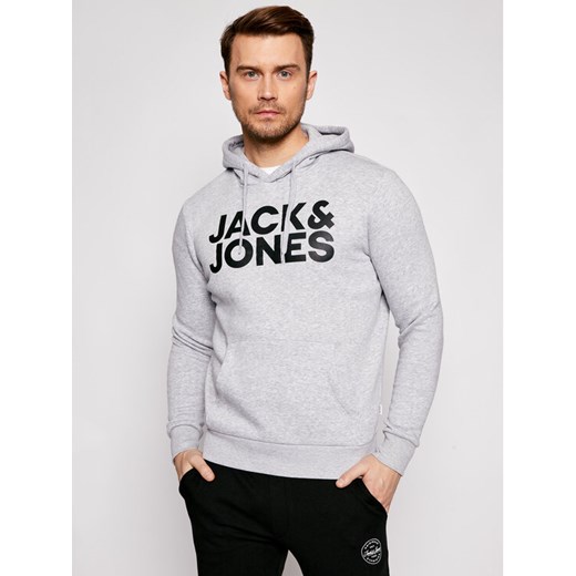 Jack&Jones Bluza Corp Logo 12152840 Szary Regular Fit ze sklepu MODIVO w kategorii Bluzy męskie - zdjęcie 182619753