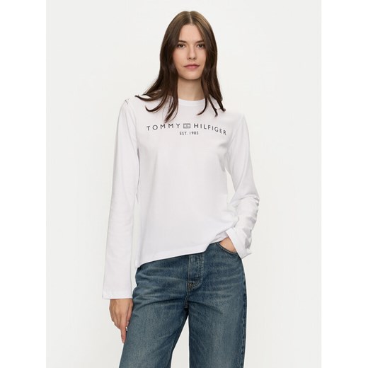 Tommy Hilfiger Bluzka Logo WW0WW43620 Biały Regular Fit ze sklepu MODIVO w kategorii Bluzki damskie - zdjęcie 182619872