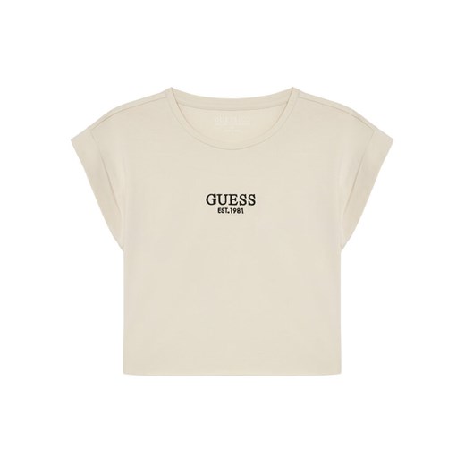 Guess T-Shirt J4BI34 J1314 Beżowy Boxy Fit ze sklepu MODIVO w kategorii Bluzki dziewczęce - zdjęcie 182619882