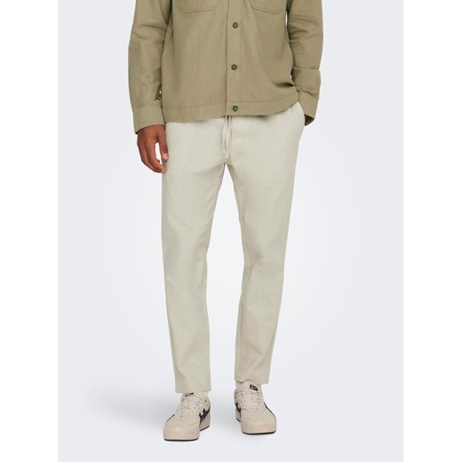 Only & Sons Spodnie materiałowe 22024966 Szary Tapered Fit ze sklepu MODIVO w kategorii Spodnie męskie - zdjęcie 182620053
