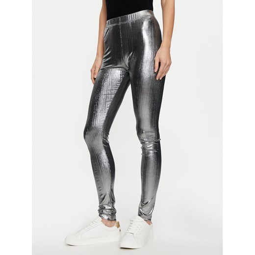 Karen by Simonsen Legginsy Regitze 10105220 Srebrny Slim Fit ze sklepu MODIVO w kategorii Spodnie damskie - zdjęcie 182620062