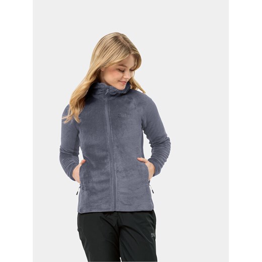 Jack Wolfskin Polar Rotwand Hooded Fz 1710742 Granatowy Regular Fit ze sklepu MODIVO w kategorii Bluzy damskie - zdjęcie 182620122