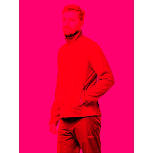 Jack Wolfskin Polar Taunus Fz 1711451 Czerwony Regular Fit ze sklepu MODIVO w kategorii Bluzy męskie - zdjęcie 182620171