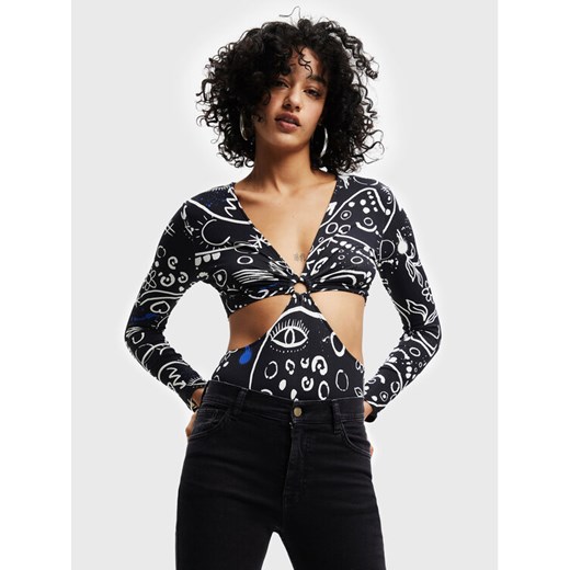 Desigual Body 22WWQK06 Czarny Slim Fit ze sklepu MODIVO w kategorii Bluzki damskie - zdjęcie 182620192