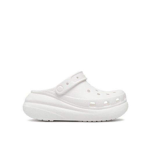 Crocs Klapki Classic Crush Clog 207521 Biały ze sklepu MODIVO w kategorii Klapki damskie - zdjęcie 182620281
