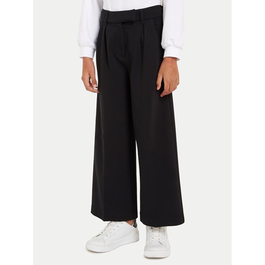 Calvin Klein Jeans Spodnie materiałowe IG0IG02690 Czarny Wide Leg ze sklepu MODIVO w kategorii Spodnie dziewczęce - zdjęcie 182620291