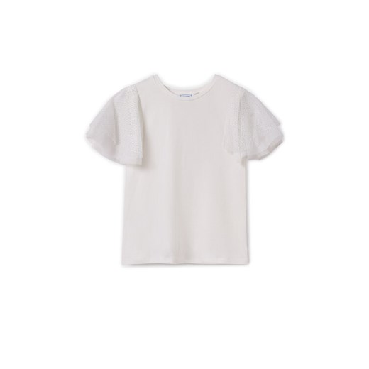 Mayoral T-Shirt 6022 Écru Regular Fit ze sklepu MODIVO w kategorii Bluzki dziewczęce - zdjęcie 182620501