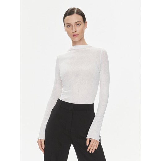 Gina Tricot Bluzka 22251 Biały Slim Fit ze sklepu MODIVO w kategorii Bluzki damskie - zdjęcie 182620773
