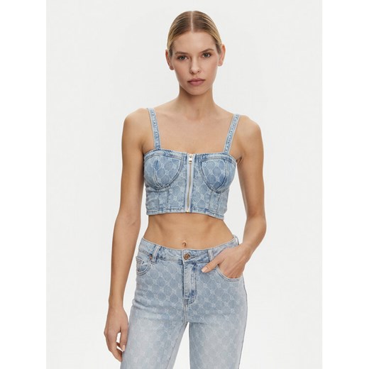 Gaudi Top 511BD46001 Niebieski Slim Fit ze sklepu MODIVO w kategorii Bluzki damskie - zdjęcie 182620871