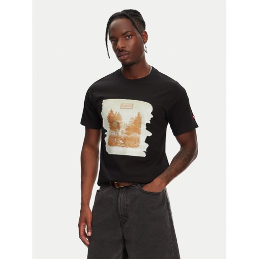 Hunter T-Shirt Duart Graphic HARM0033251 Czarny Regular Fit ze sklepu MODIVO w kategorii T-shirty męskie - zdjęcie 182620953