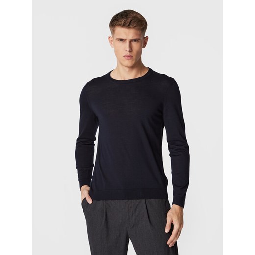 Boss Sweter Leno-P 50468239 Granatowy Slim Fit ze sklepu MODIVO w kategorii Swetry męskie - zdjęcie 182621014