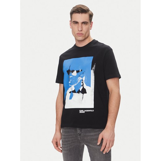 KARL LAGERFELD T-Shirt A2M17036 Czarny Regular Fit ze sklepu MODIVO w kategorii T-shirty męskie - zdjęcie 182621033