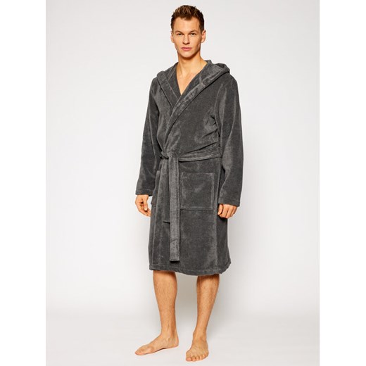 Tommy Hilfiger Szlafrok Icon Hooded Bathrobe 2S87905573 Szary ze sklepu MODIVO w kategorii Szlafroki męskie - zdjęcie 182621042