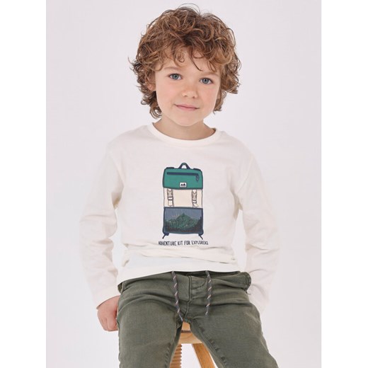 Mayoral Bluzka 4.028 Écru Regular Fit ze sklepu MODIVO w kategorii T-shirty chłopięce - zdjęcie 182621064