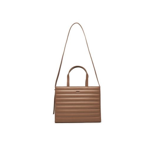 Calvin Klein Torebka Line Quilt Medium Tote K60K612120 Brązowy ze sklepu MODIVO w kategorii Torby Shopper bag - zdjęcie 182621103