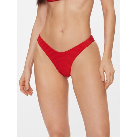 Calvin Klein Swimwear Dół od bikini KW0KW02471 Czerwony ze sklepu MODIVO w kategorii Stroje kąpielowe - zdjęcie 182621123