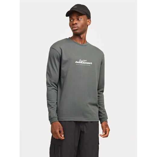Jack&Jones Longsleeve Charlie 12265426 Szary Regular Fit ze sklepu MODIVO w kategorii T-shirty męskie - zdjęcie 182621150