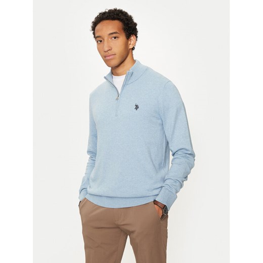 U.S. Polo Assn. Sweter MUP2963 Błękitny Regular Fit ze sklepu MODIVO w kategorii Swetry męskie - zdjęcie 182621173