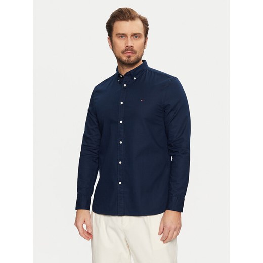 Tommy Hilfiger Koszula Flex Dobby MW0MW37578 Granatowy Slim Fit ze sklepu MODIVO w kategorii Koszule męskie - zdjęcie 182621181