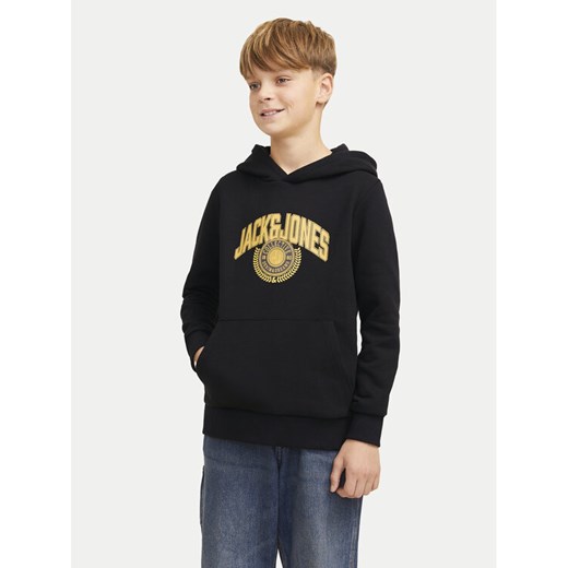 Jack&Jones Junior Bluza Kam Varsity 12266761 Czarny Standard Fit ze sklepu MODIVO w kategorii Bluzy chłopięce - zdjęcie 182621202