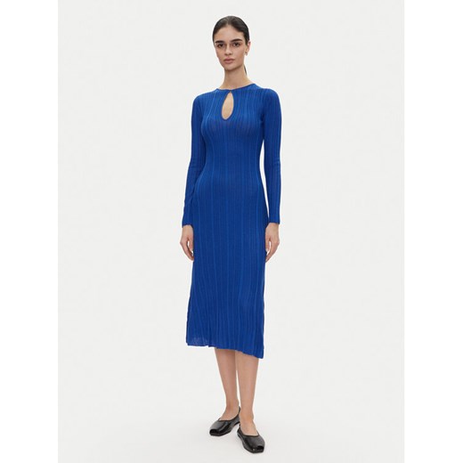 Pepe Jeans Sukienka dzianinowa Natasha PL953642 Niebieski Slim Fit ze sklepu MODIVO w kategorii Sukienki - zdjęcie 182621251