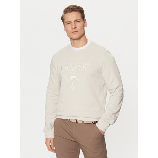 Guess Bluza M5RQ08 KCN01 Écru Regular Fit ze sklepu MODIVO w kategorii Bluzy męskie - zdjęcie 182621321