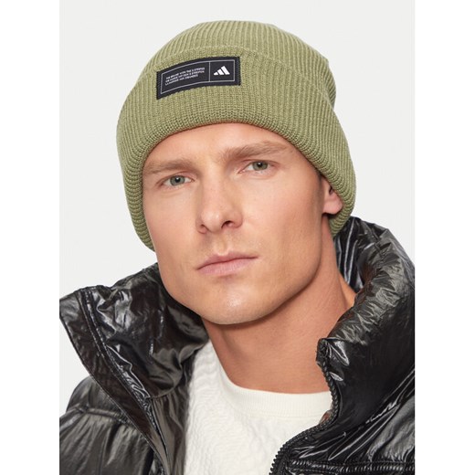 adidas Czapka Essentials Cuffed Beanie IY5257 Zielony ze sklepu MODIVO w kategorii Czapki zimowe damskie - zdjęcie 182621322