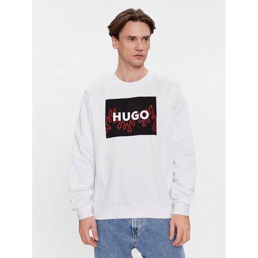 Hugo Bluza Duragol 50506990 Biały Regular Fit ze sklepu MODIVO w kategorii Bluzy męskie - zdjęcie 182621564
