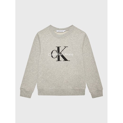 Calvin Klein Jeans Bluza Monogram Logo IU0IU00265 Szary Regular Fit ze sklepu MODIVO w kategorii Bluzy chłopięce - zdjęcie 182621603
