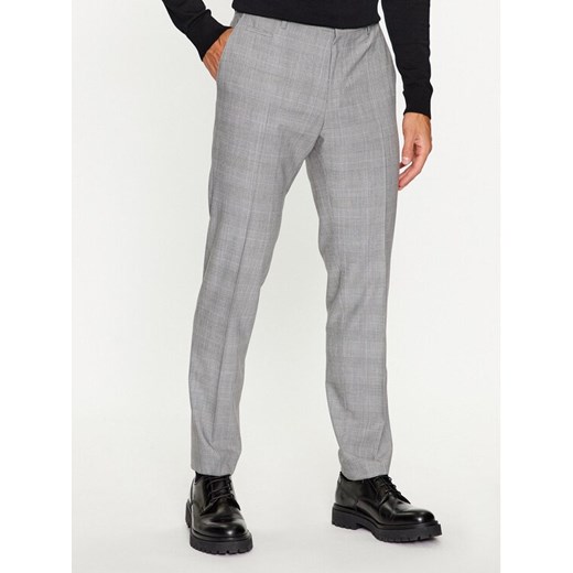 Boss Spodnie garniturowe H-Genius-224 50500110 Szary Slim Fit ze sklepu MODIVO w kategorii Spodnie męskie - zdjęcie 182621660