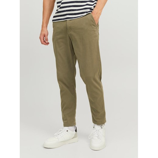 Jack&Jones Chinosy Harlow 12242188 Zielony Tapered Fit ze sklepu MODIVO w kategorii Spodnie męskie - zdjęcie 182621800
