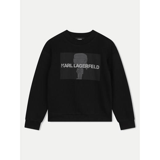 Karl Lagerfeld Kids Bluza Z30242 M Czarny Regular Fit ze sklepu MODIVO w kategorii Bluzy chłopięce - zdjęcie 182621860