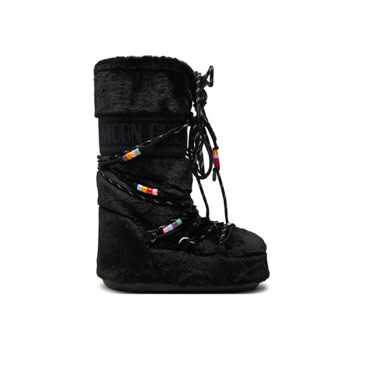 Moon Boot Śniegowce Icon Faux Fur BEADS80D1408990 Czarny ze sklepu MODIVO w kategorii Śniegowce damskie - zdjęcie 182622081