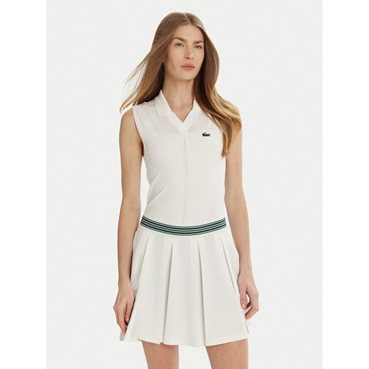 Lacoste Koszulka techniczna PF0614 Biały Slim Fit ze sklepu MODIVO w kategorii Bluzki damskie - zdjęcie 182622202