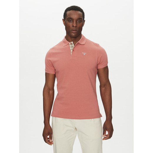 Barbour Polo Tartan MML0012PI55 Różowy Regular Fit ze sklepu MODIVO w kategorii T-shirty męskie - zdjęcie 182622310