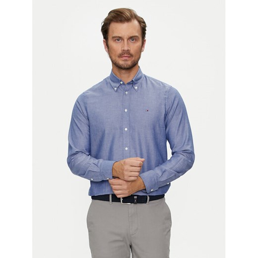 Tommy Hilfiger Koszula MW0MW36369 Niebieski Slim Fit ze sklepu MODIVO w kategorii Koszule męskie - zdjęcie 182622311