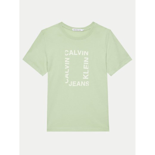 Calvin Klein Jeans T-Shirt Maxi Hero IB0IB02159 Zielony Regular Fit ze sklepu MODIVO w kategorii Bluzki dziewczęce - zdjęcie 182622334
