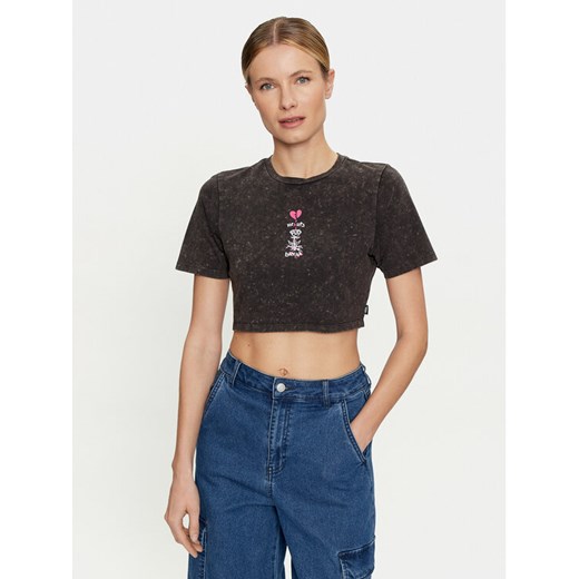 Vans T-Shirt Heartbreaker Crew Crop Ii VN000GJZ Czarny Regular Fit ze sklepu MODIVO w kategorii Bluzki damskie - zdjęcie 182622462