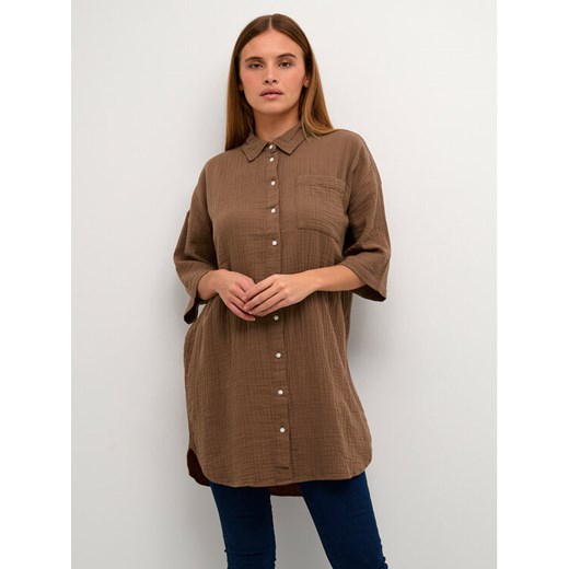 Kaffe Tunika Silona 10507701 Brązowy Regular Fit ze sklepu MODIVO w kategorii Koszule damskie - zdjęcie 182622483